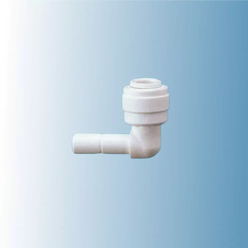 Фитинг угловой для фильтра 1/4 трубка (внутренний) 1/4 шток (внешний), подходит для фильтров воды и систем обратного осмоса