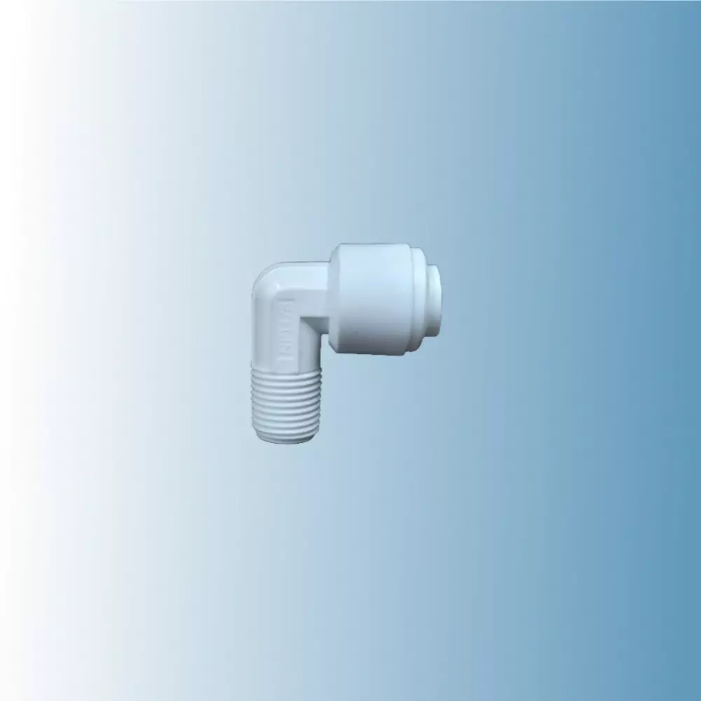 Фитинг угловой 1/4 трубка 1/8 резьба наружная, подходит для фильтров воды и систем обратного осмоса