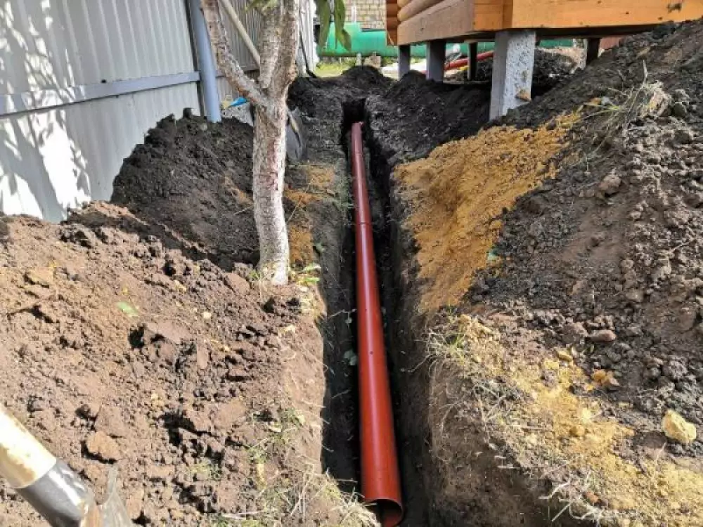 Монтаж водопровода из колодца и канализации на дачном участке